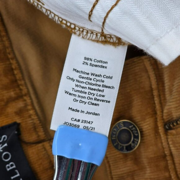 Talbots Corduroy Pants 2 Camel Brown High Waist Straight Leg Cotton Stretch New - Picture 9 of 11